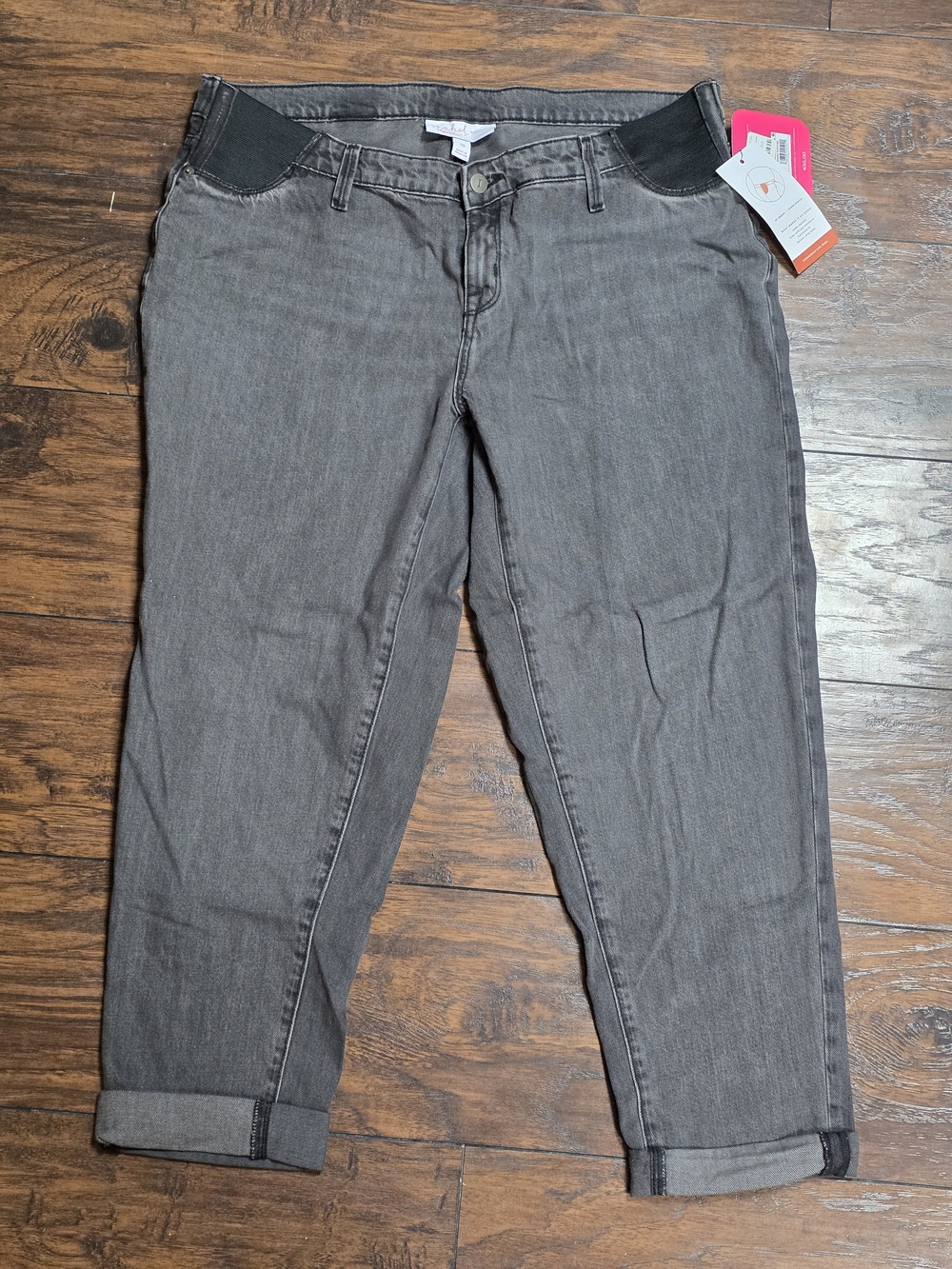 Isabel Maternity Size 10 Gray Stretch Boyfriend Jeans